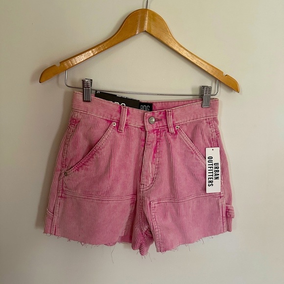 BDG Pants - BDG High-rise Carpenter Corduroy Shorts - Pink